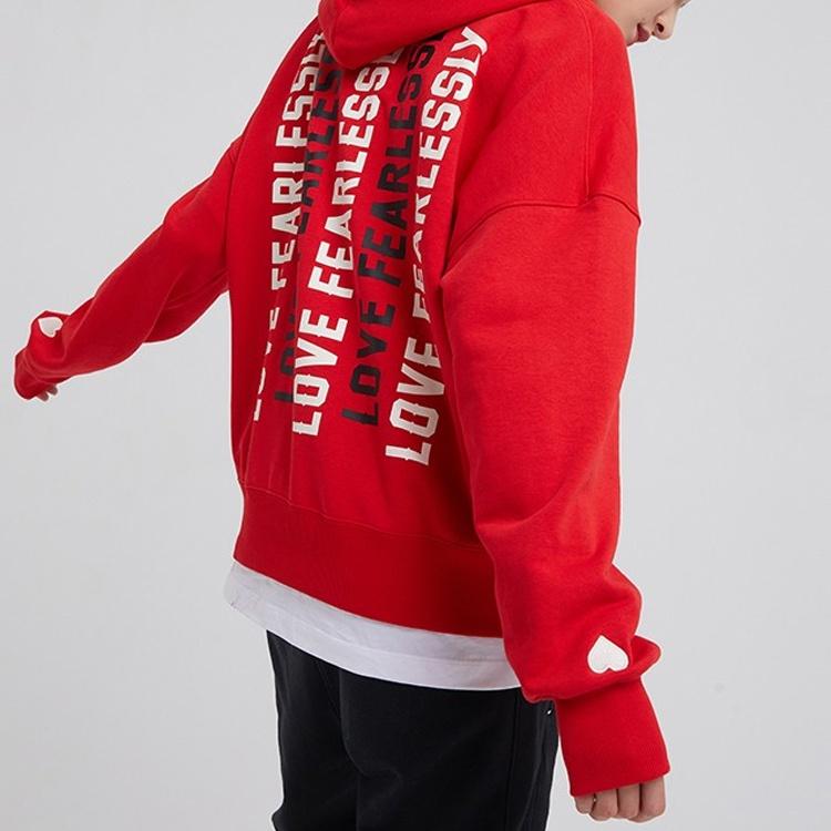 (WMNS) Converse Love The Progress 2.0 Oversized Pullover Hoodie Asia Sizing 'Red' Women's 10020734-A02