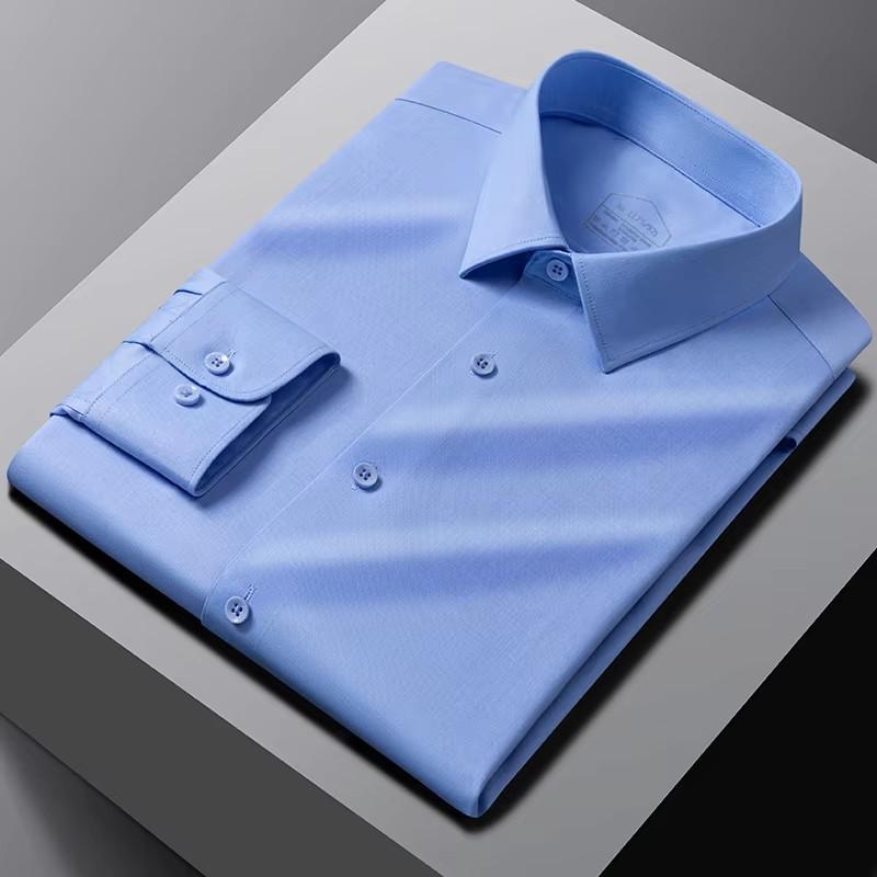 New Modal Anti-wrinkle 8XL Shirts Men Long Sleeve Slim Fit Business Work White Shirt Soft Cozy Striped Men Shirt Long Sleeve