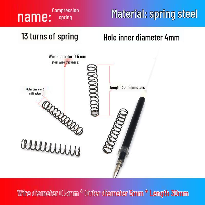 0.5mm Diameter Spring Steel Compression Spring for Precision Experiments and Miniature Helmet
