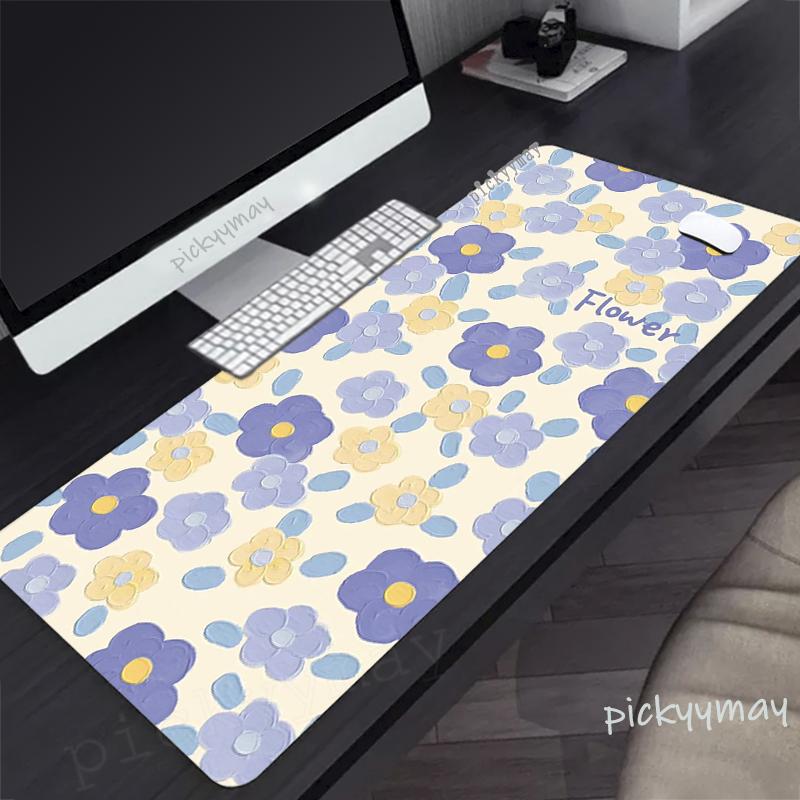 Pink Flowers Large Mouse Mat Gaming Mousepad Big Gamer Mousepads xmm Rubber Keyboard Mats Desk Pad HD Mouse Pads