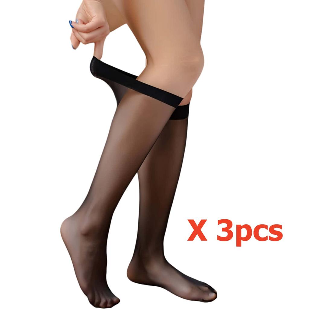 S Women'S Mid-Calf Glass Silk Stockings Transparent Sexy Sheer Summer Fashion