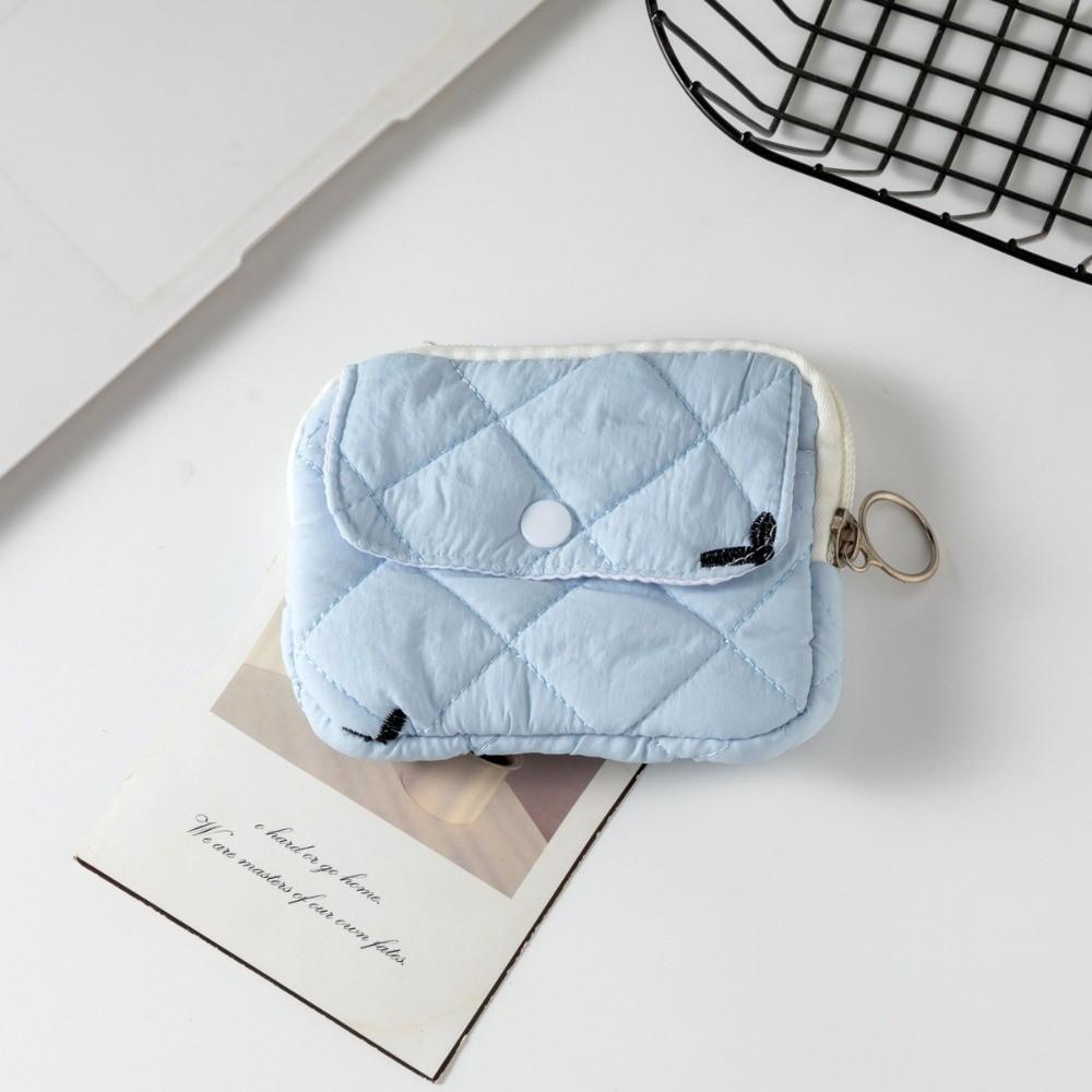 New Cartoon Floral Coin Purse Bow Print Large Capacity Storage Bag Headphone Bag