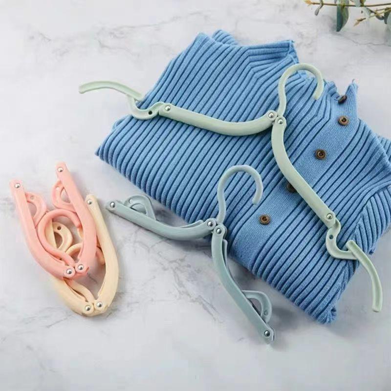 Folding Clothes Hanger Travel Space Saving Foldable Hanger Creative Clothes Rack Children Baby Hanger