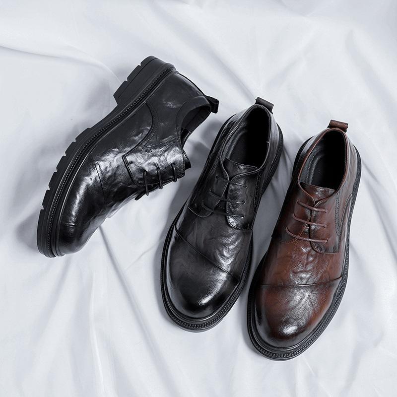Lederschuhe Herren Businesskleid Britischer Stil Herren Weichsohlige Winter Freizeit Herrenschuhe 99296-R