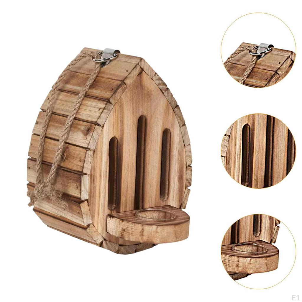 Wood Butterfly House Feeder Tray Birding Decor Hanging Butterflies Nesting Room for Courtyard