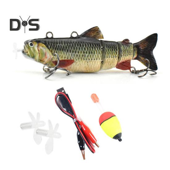 13CM/35G Elektryczny Przynęta Wędkarska Wieloprzegubowa z Haczykami Ładowana przez USB LED Świecąca Przynęta Pływająca Robotyczna Przynęta Sztuczna Akcesoria Wędkarskie