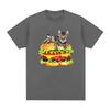 2026 Hot Sale Hamburger Cat Print T-Shirt for Women Men Summer Funny Casual Fashion Loose Streetwear Tops Crew Neck Short Sleeve T-shirts Tee