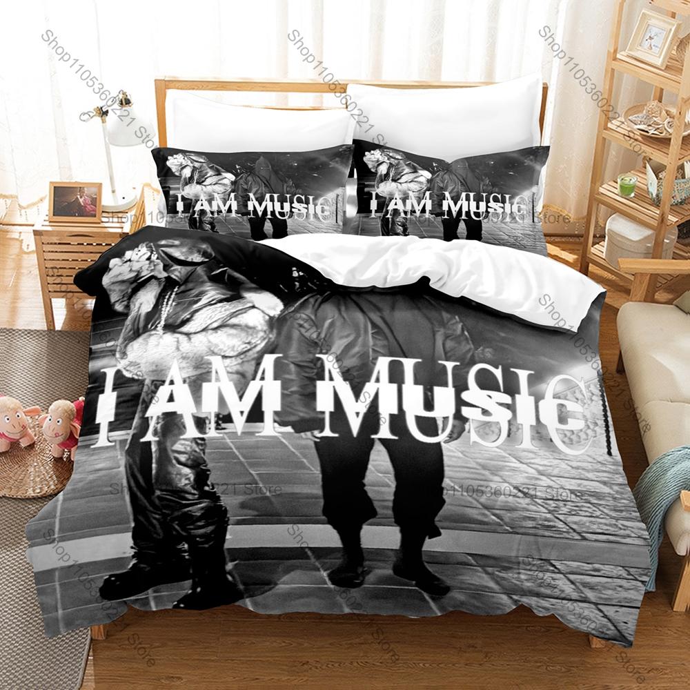 Playboi Carti I AM MUSIC Bedding Set, Duvet Cover + 2 Pillowcases Trendy Album Pattern Bed Linens for Home & Dorm