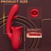 Female Sucking Tongue Licking Dildo Vibrator Clitoris Nipple G-spot Pussy Stimulator Vagina Anal Masturbator Sex Toys Silicone Telescopic Massager