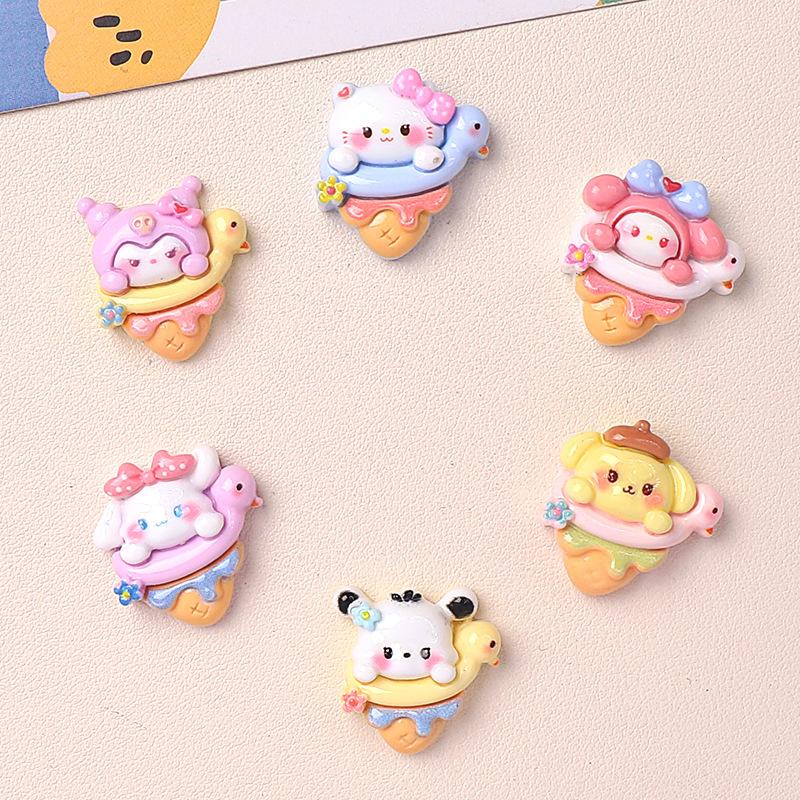 24/120PCS DIY Resin Accessories, Ice Cream Handmade Accessories, Hair Clips, Cream Glue Patches, Shoe Buckles, Accessories