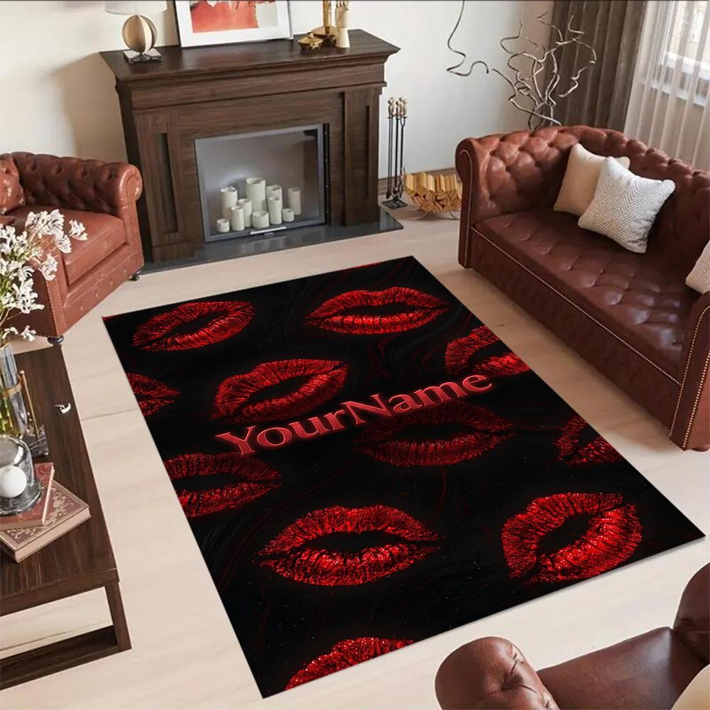 Rose Personalized Text Floor Mat Suitable for Foyer Study room Kitchen Entryway Anti-slip Rug Anime Office Decor