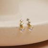 AMO Retro Sparkling Diamond Heart Zircon Studs - Elegant S925 Silver Earrings