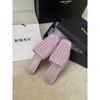 Fashion Slippers Casual Shoes Low Slides Fretwork Heels Slipers Women Luxury Soft Flat Summer 2025 Leisure Fashion Fabric Rubber PU