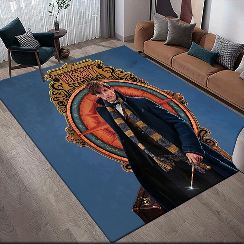 Fantastic Beasts Anti-Slip Floor Mat, Rectangular Carpet for Magical Theme Home Decor