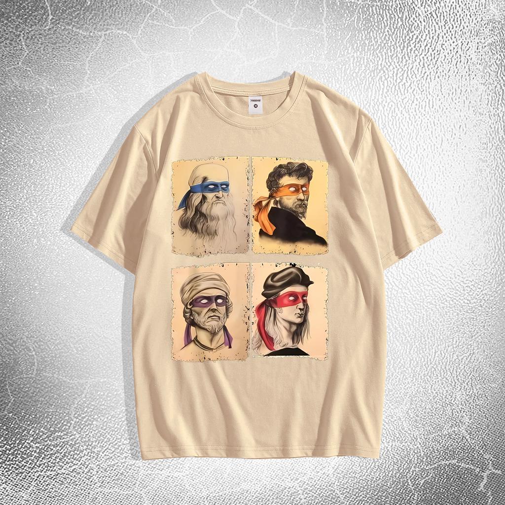 Men's Oversized Renaissance Artist Graphic Print Casual T-shirt