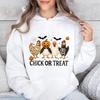 Halloween Chick or Treat Print Women  Hoodie Halloween Funny Chicken Graphic Hoodies Horror Spooky Season Sweatshirt Tops