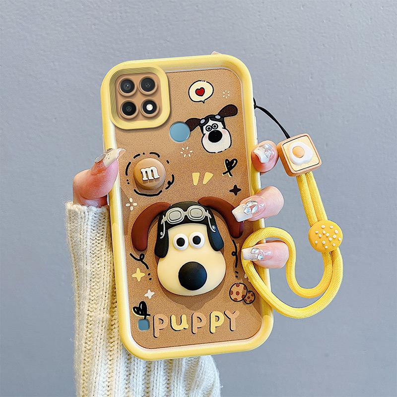 

KEYSION Противоударный чехол для Realme C21 Y C25Y C25S со шнурком Силиконовый Милый 3D Мультяшный Кукольный Чехол для телефона для Realme C11 C12 C15 for Relame C21Y