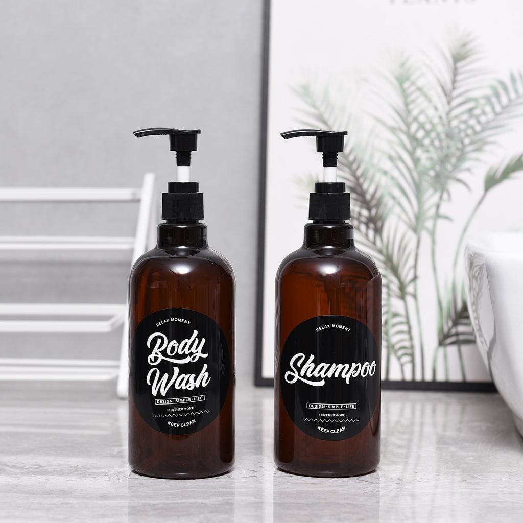 Nordic Style Refillable Dispenser Bottle for Lotion Shampoo Body Wash Conditioner Pump Bottle Plastic Empty Travel Portable 300ml