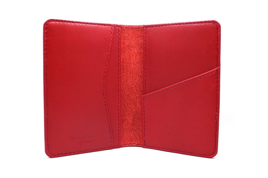 by Genuine Leather Passport Case Book Cover [BlueMoon CP] (Red)