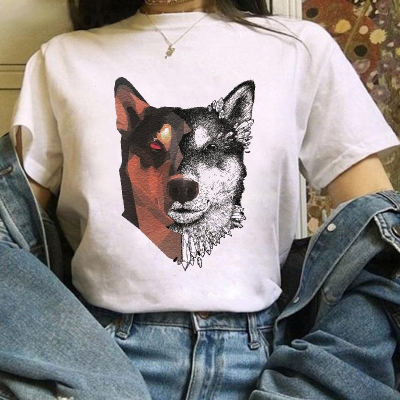 Fox Cartoon Print T Shirt Women Harajuku Casual Funny T Shir Women Clothing Tops Aesthetic Clothes Graphic T Shirts