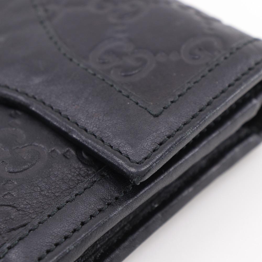 GUCCI Interlocking G Purse 282434 black Sima leather Women Used