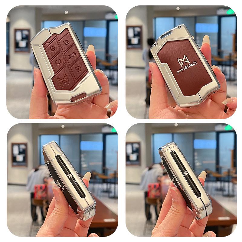 Mengshi 917 Schlüsselabdeckung & M800 Off-Road Metall-Leder-Schnalle, High-End für Männer & Frauen