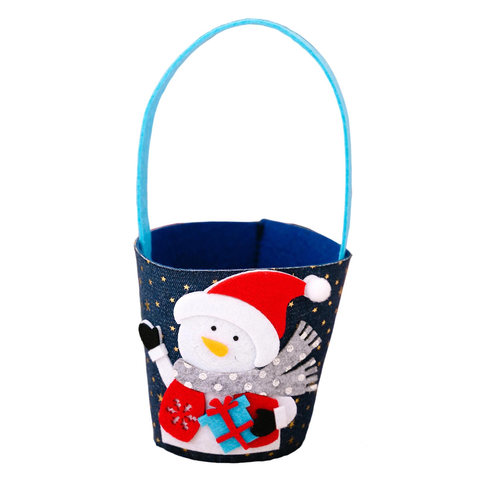 

Christmas Gift Bag Fruit Candy Sack Storage Bucket for Kids Holiday Decoration Non-Woven Festive Cartoon Design