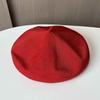 Fashion Versatile Black Painter Hat Women's Knitted Ice Silk Breathable Solid Color Pumpkin Hat Thin Summer Beret