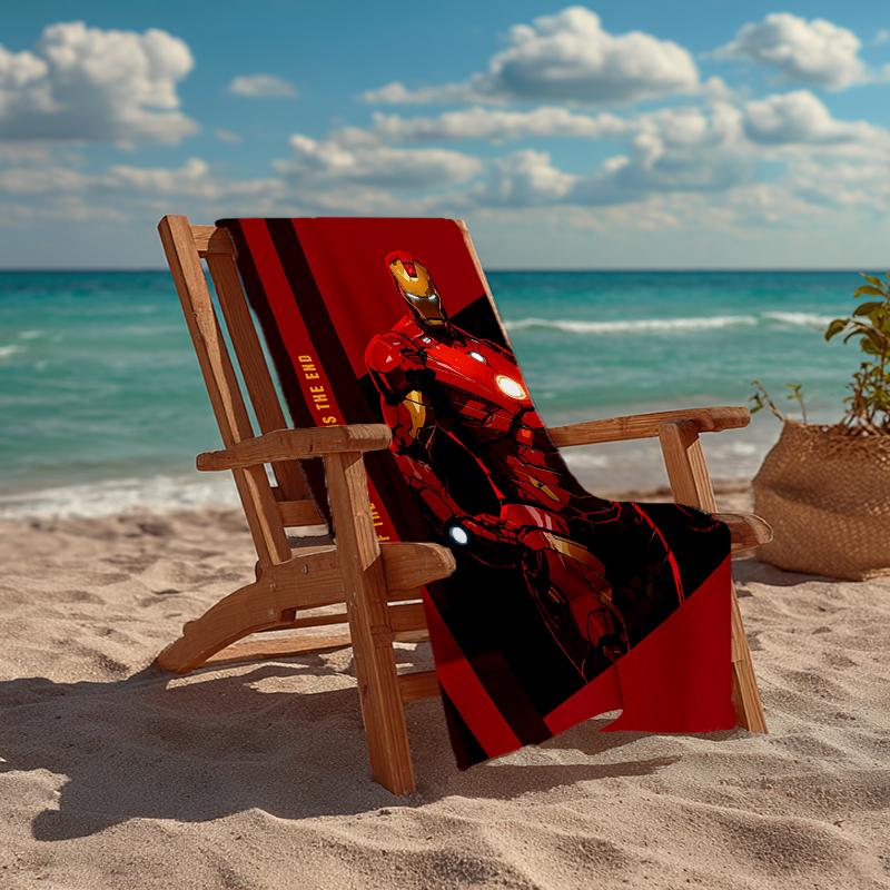 Ultra-Soft Beach Towel with Iron-Man Theme,Ideal for Pool - Camping, Diving - Perfect Travel Essential, Vibrant Beach Towel.