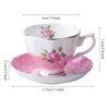 Floral Coffee Cup Sets 170ml Vintage Fine Bone China Tea Cup Spoon and Saucer Set Gold Trim Fine Dining and Table Decor