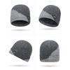 Winter Color Matching Wool Warm Thick Knitted Hat Men's Outdoor Riding Cold-Proof Ear Protection Wool Hat Two-Piece Set