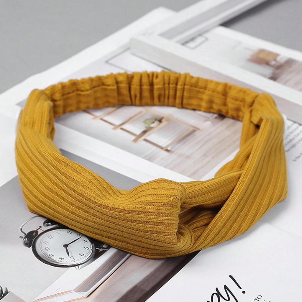 Headbands For Women Twist Knotted Women Head Bands Boho Stretchy Hair Bands Non Slip For Girls Criss Cross Turban Plain Headwrap Yoga Workout Vintage