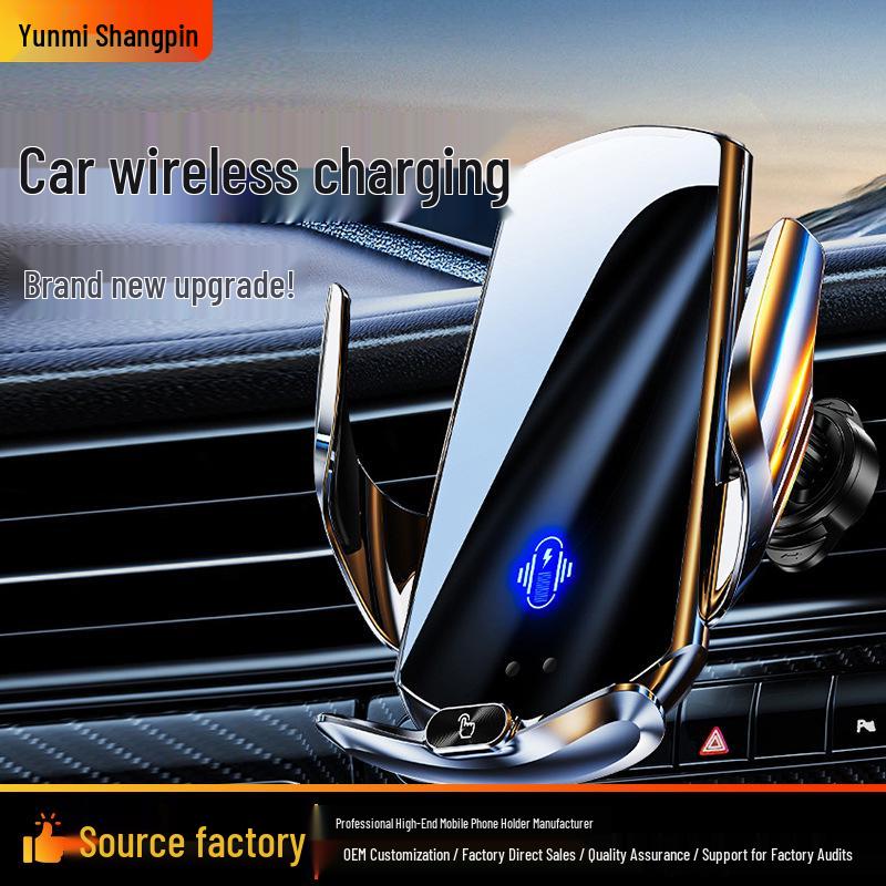 Q11 Smart Wireless Charger & Auto-Clamping Car Phone Holder - 15W Fast Charge & Universal Navigation