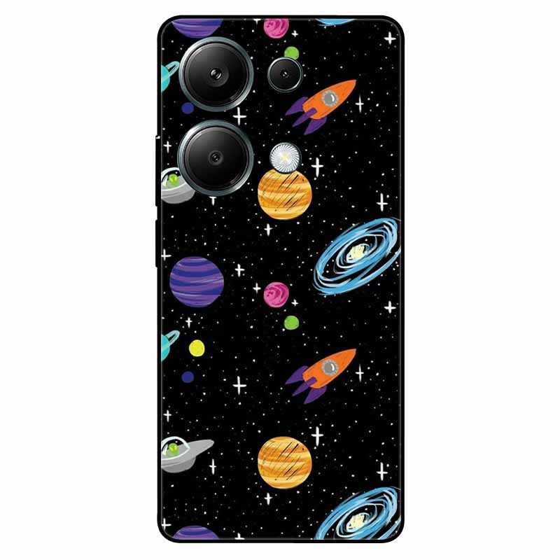 For Redmi Note 13 Pro 4G Case Global Silicon Fashion Space Wolf TPU Painted Coque Funda for Xiaomi Redmi Note 13Pro 4G Cover