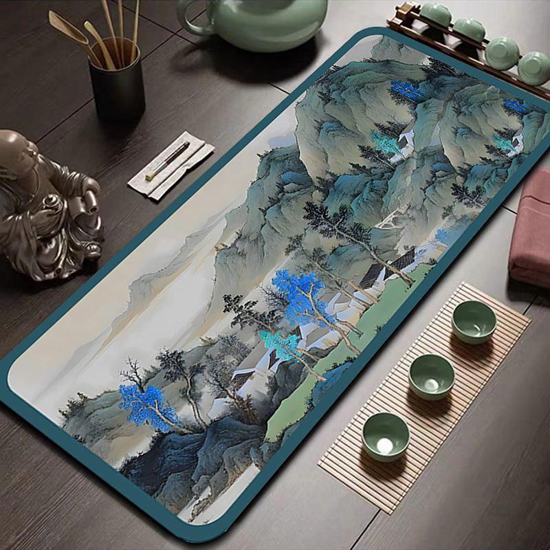Chinese-style Tea Flag Tablecloth, Absorbent, Quick-drying, High-end Long Tablecloth For Home Use, Wash-free Tea Towel.