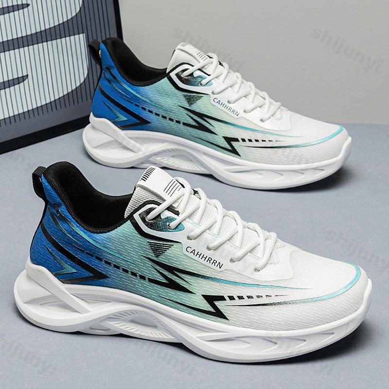 Fashion 2025 Summer New Mesh Sports Running Shoes Gradient Breathable Thick Bottom Versatile Casual Lightweight Men's Shoes Trendy Shoes