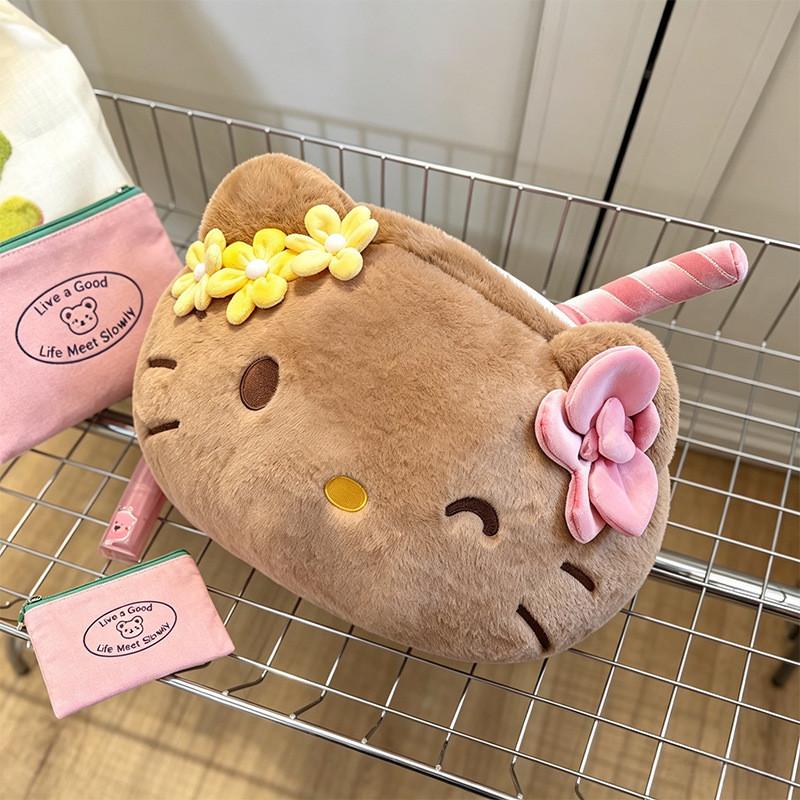 Hello Kitty Plush Car Bed Pillow Soft Cartoon Cushion For Girls Gift