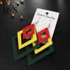 Creative Multilayer Irregular Dangle Hook Retro Wood Women Earrings Jewelry Gift
