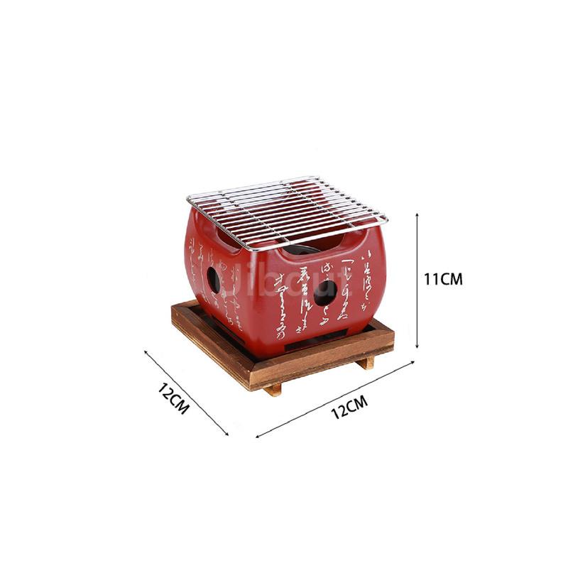 красный цвет BBQ Гриль уличная печь японское слово Гриль Мини бытовой алюминиевый сплав угольный BBQ спиртовая плита Инструменты для барбекю