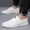 Fashion 2025 Leather Men Casual Shoes High Quality Mens Loafers Handmade Moccasins Breathable Male Walking Shoes Comfort Travel Flats
