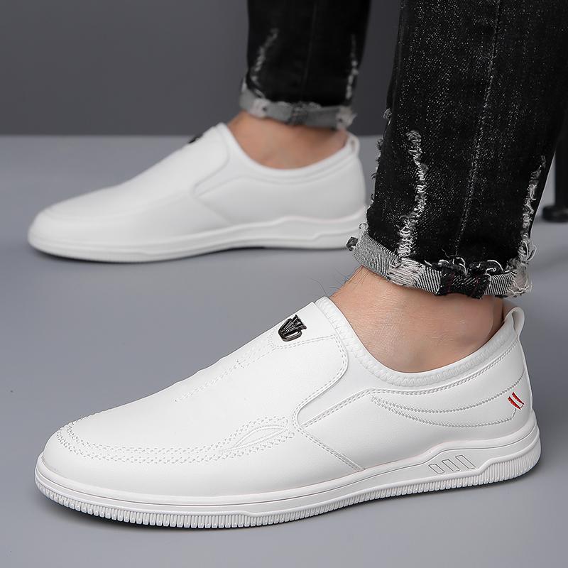 Fashion 2025 Leather Men Casual Shoes High Quality Mens Loafers Handmade Moccasins Breathable Male Walking Shoes Comfort Travel Flats