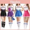 Cheerleader Dress Fancy Outfit Uniform Cosplay Costume With Pom Poms School High