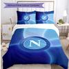 Set Lenzuola 3 Pezzi Stampato Napoli FC Traspirante Copripiumino con Federe Biancheria da Letto Decorativa per Camera da Letto Casa