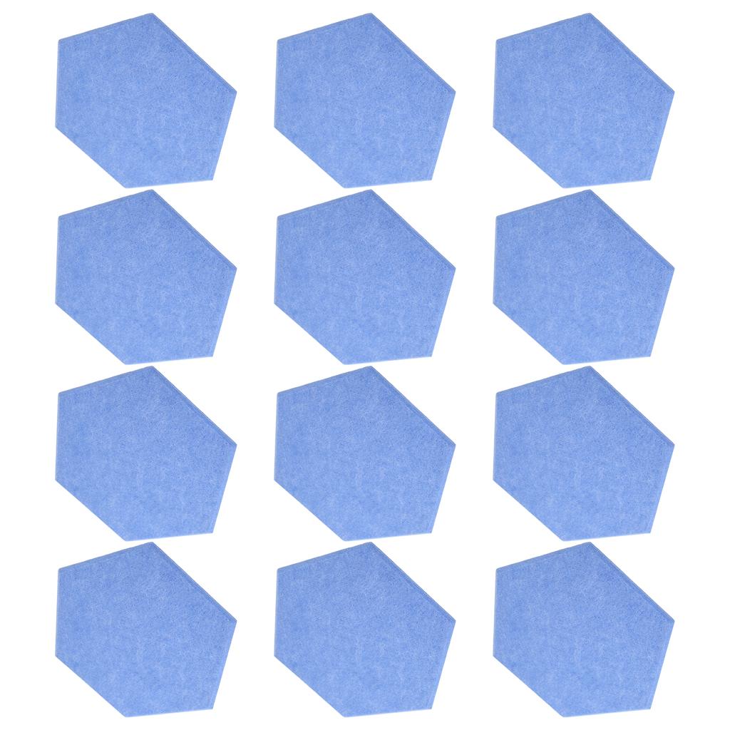 12 Stück Schallabsorptionsplatte Hexagonal Kleber Akustikpaneele Keile Wand Schallschutzkabine Blau