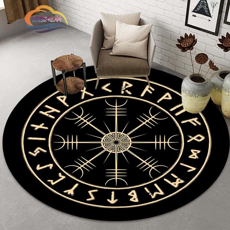 Pentacle Symbol Rug, Freemasonry Round Carpet, Goat Head Satan Rug,  Ouija Board with Hands Occultism Rug Witchcraft Goth Rug