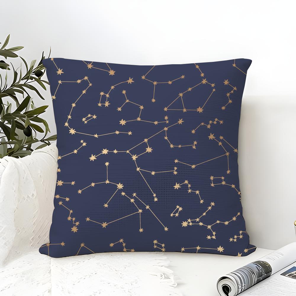 Dreamy Romantic Constellation Pattern Pillow Case Linen Pillow Case Sofa Home Decor Cushion Cover Cushion Cove