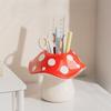 Multifunctional Design Mushroom Storage Box Polka Dot Pattern Pen Holder  Desk Stationery