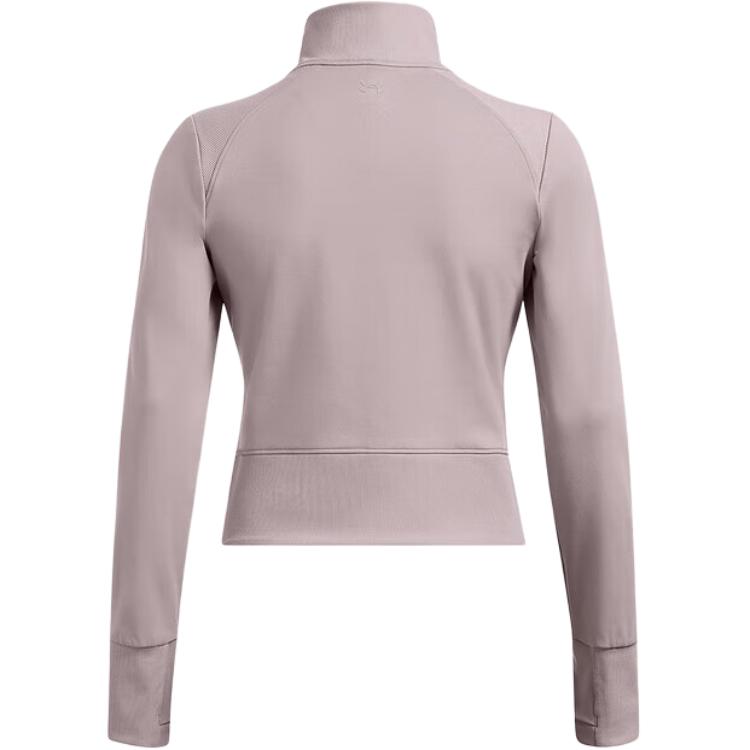 Under Armour Solid Color Stand Collar Zipper Design Raglan Long Sleeve Jacket Women Jacket Light-Pink 1379157-015