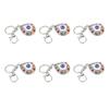 6Pcs Eye Keychains Durable Metal Stylish Rhinestone Bright Colors Lobster Clasp Keychain for Car Handbag Purse