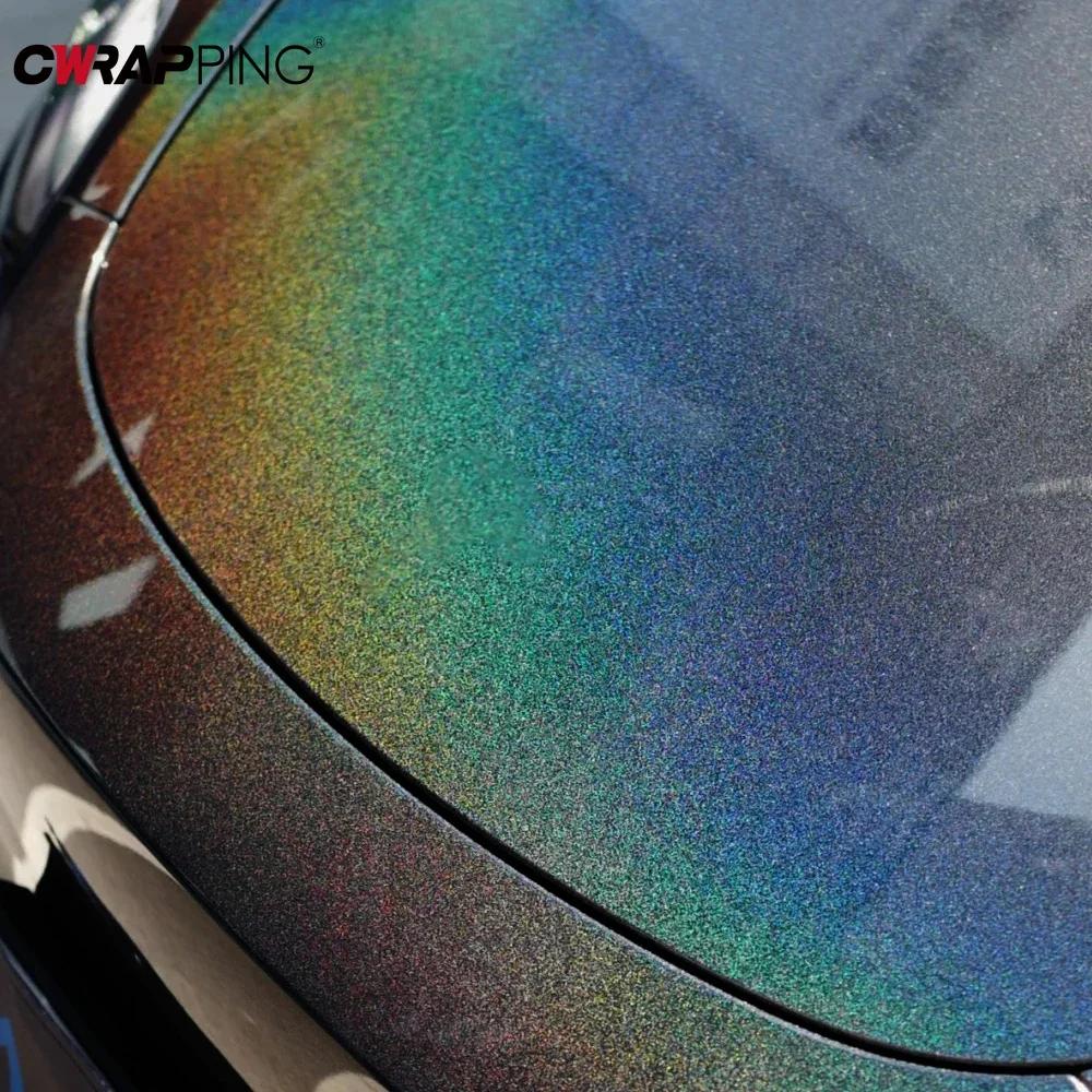 

Car Holographic Rainbow Laser Film Vinyl Gloss Wrap Custom Decals Internal Exterior Waterproof Stickers Motorcycle Accessories 10x150cm